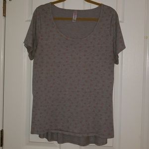 LuLaRoe XL Classic T Grey with Red pok a dots